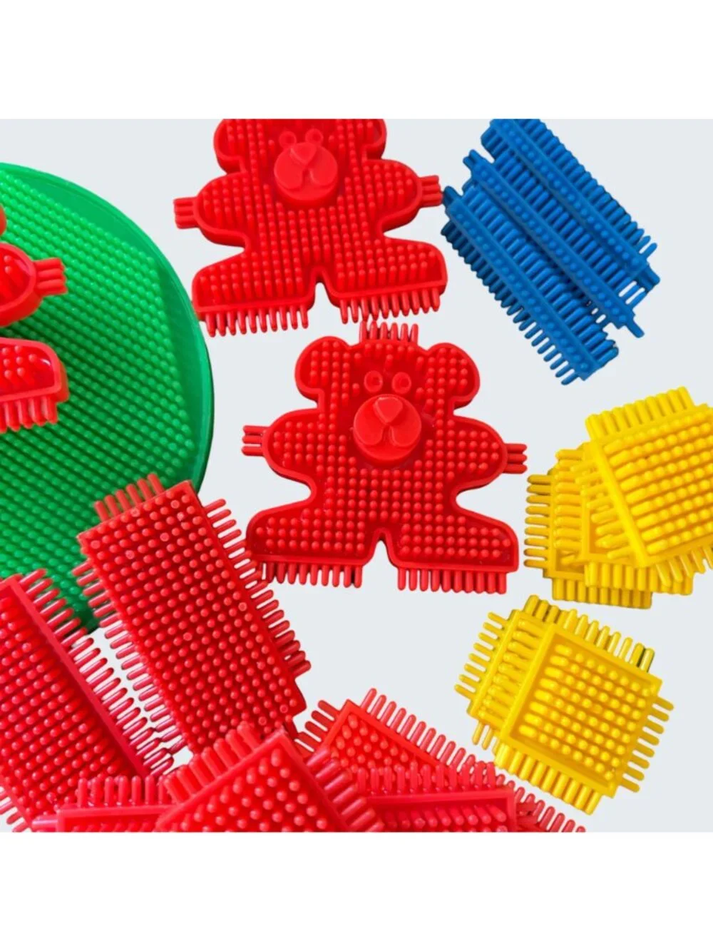 Vintage Playskool Bristle Bear Blocks Interlocking Construction Toys